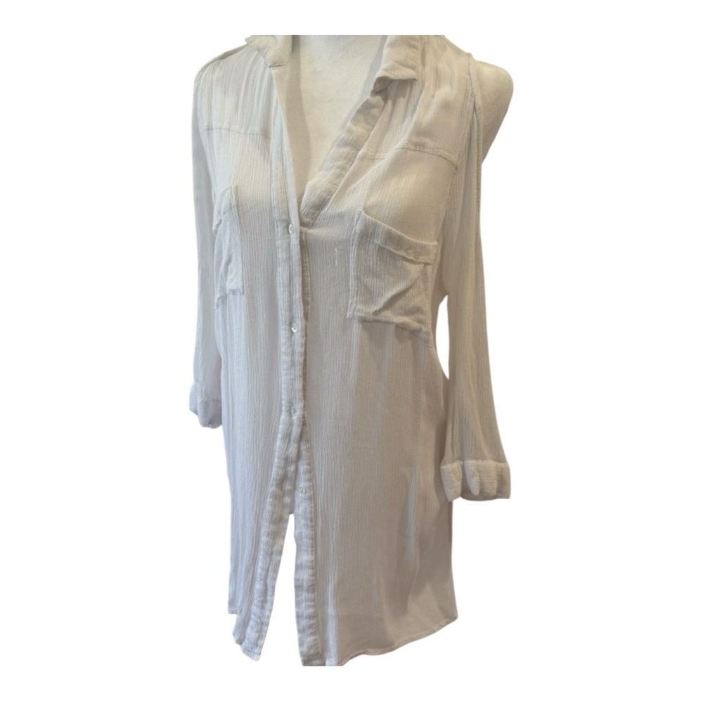 Women's White Button-Up Blouse